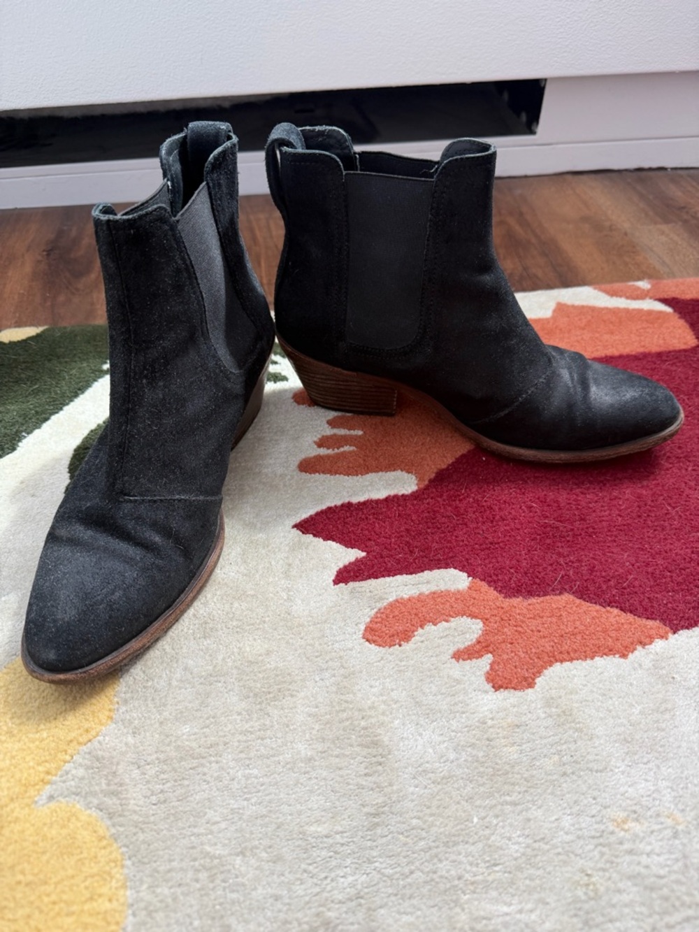 rag & bone Black Suede Chelsea Ankle Booties